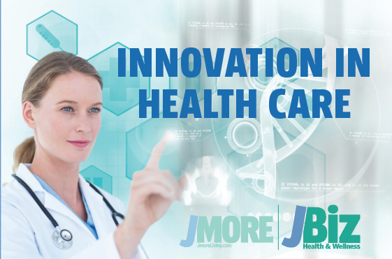 Image of a doctor and the word "Innovation in health care" on Nemphos Braue's website