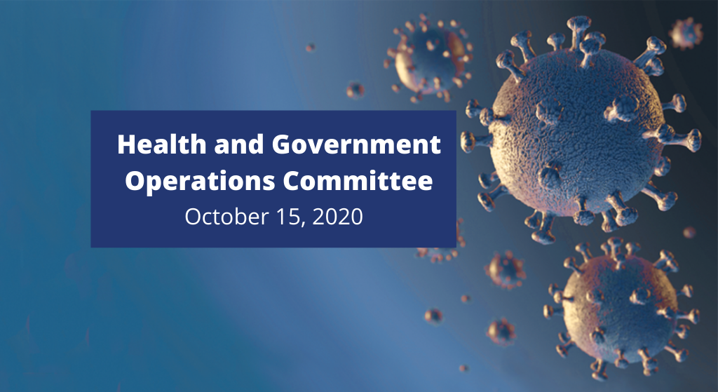 Health and Government Operations Committee announcement on Nemphos Braue website