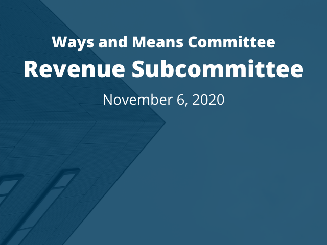Ways & means revenue subcommittee supported by top business lawyers