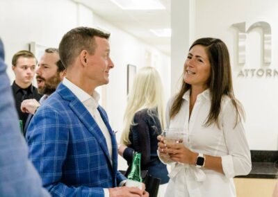 man and woman socializing