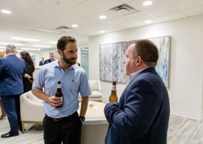 Two men talking