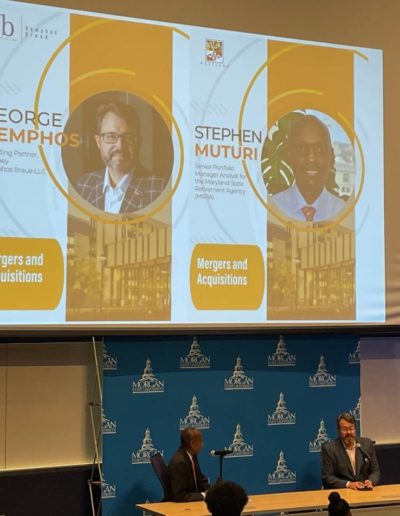 George Nemphos on M&A Panel at Morgan State University image on Nemphos Braue's website