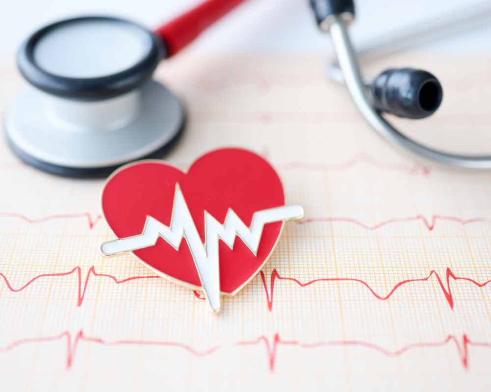 Image of the American Heart Association logo on a chart with a stethescope