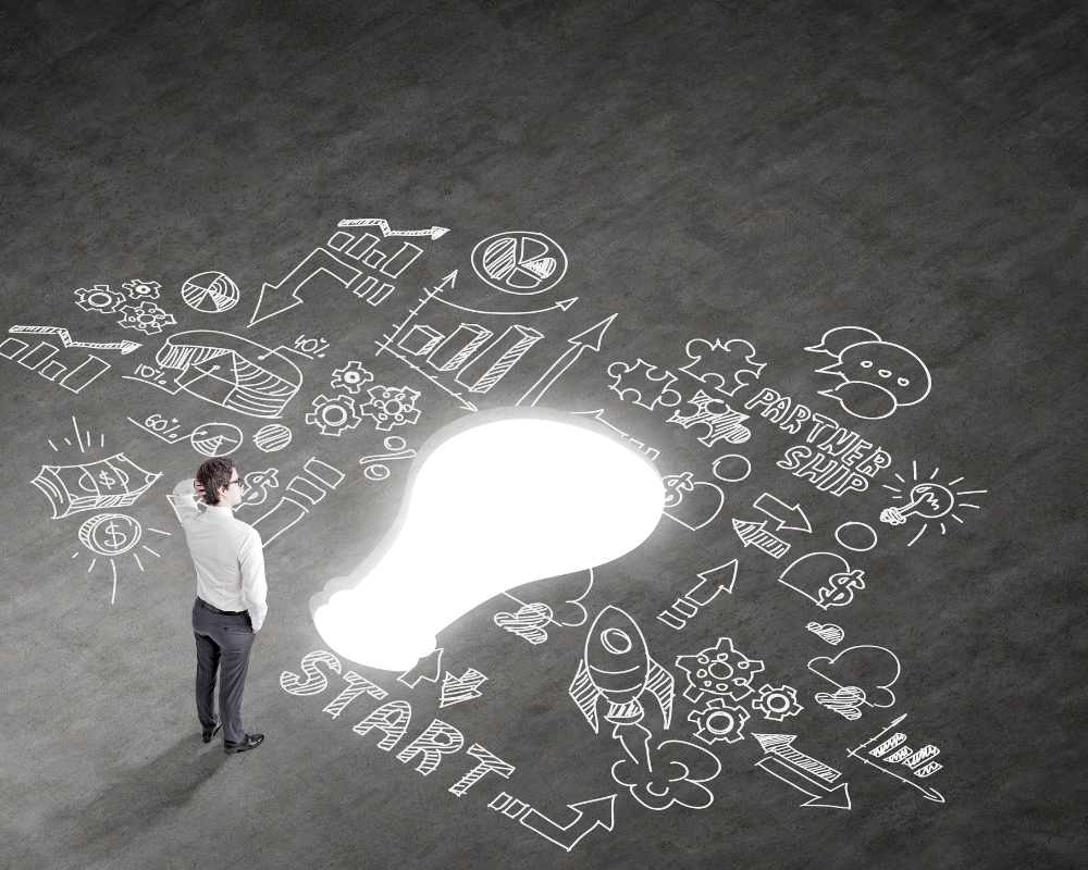 Graphic image illustrating starting a business
