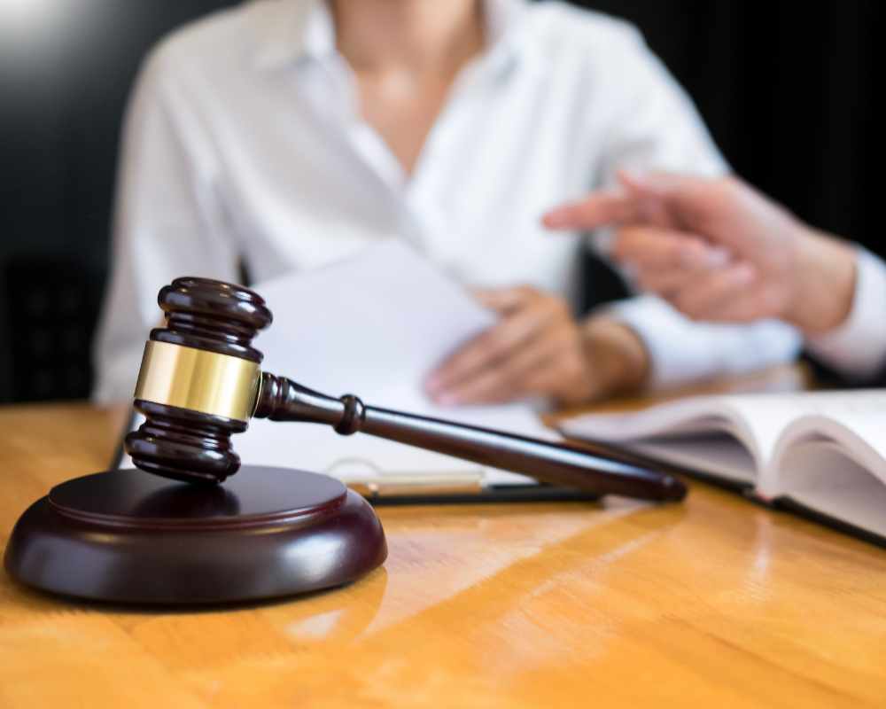 Image of a gavel on a desk